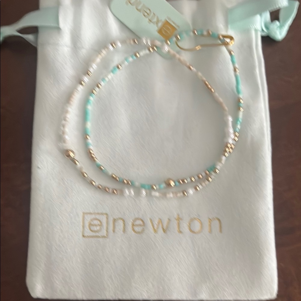 Newton Gold and Blue Bracelet and white and gold  with Elegant Beads